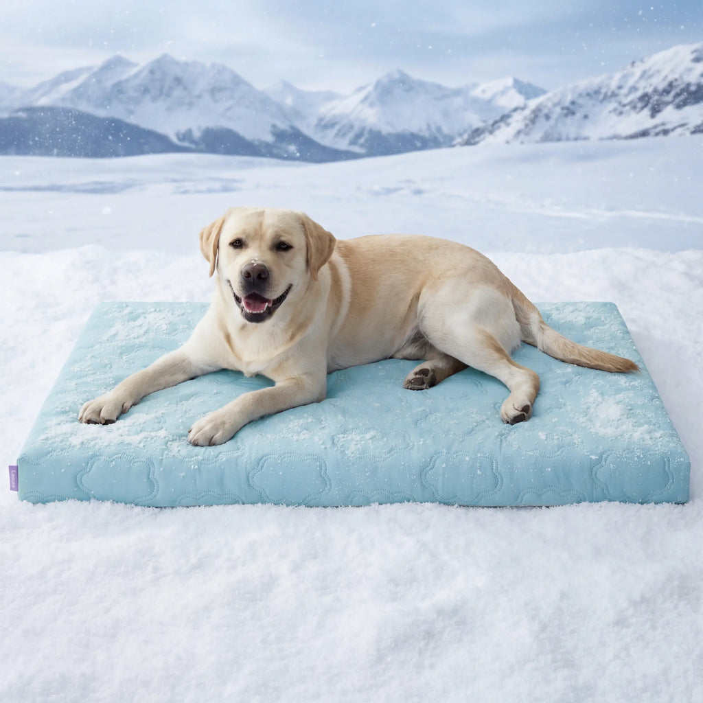 Lesure Orthopedic Cooling Mat for Extra Large Dogs – Q-Max>0.5 Cooling Technology with Washable Cover and Non-Slip Egg Crate Foam Design