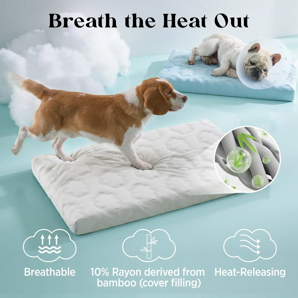 Lesure Orthopedic Cooling Mat for Extra Large Dogs – Q-Max>0.5 Cooling Technology with Washable Cover and Non-Slip Egg Crate Foam Design