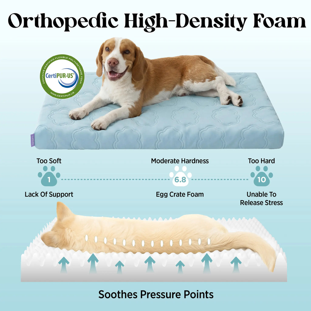 Lesure Orthopedic Cooling Mat for Extra Large Dogs – Q-Max>0.5 Cooling Technology with Washable Cover and Non-Slip Egg Crate Foam Design