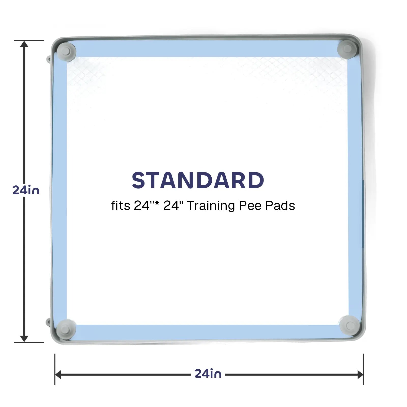 Silicone Dog Pee Pad Holder for 24" x 24" Training Pads - Leak-Proof, Non-Slip Design with Secure Fasteners, Portable and Easy to Clean