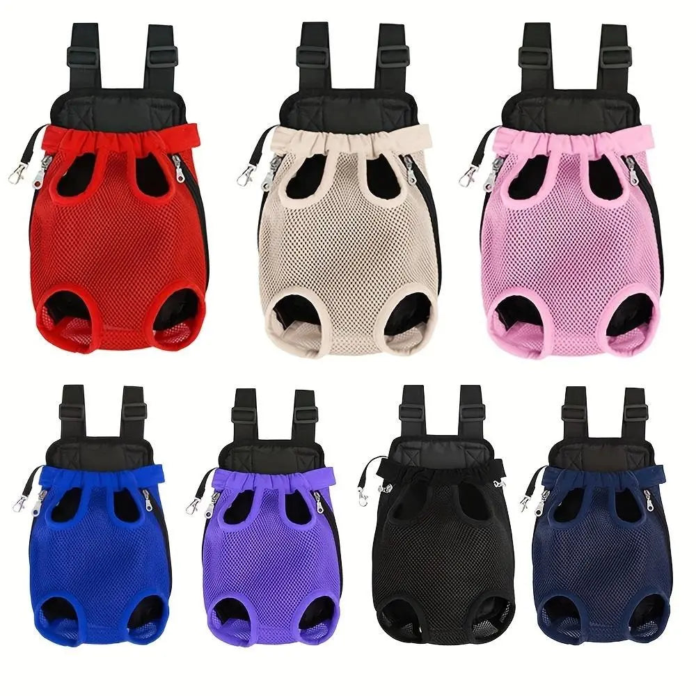 Portable Breathable Pet Carrier Backpack for Dogs and Cats, Double Shoulder Mesh Design, Perfect for Outdoor Activities, Durable and Lightweight Construction