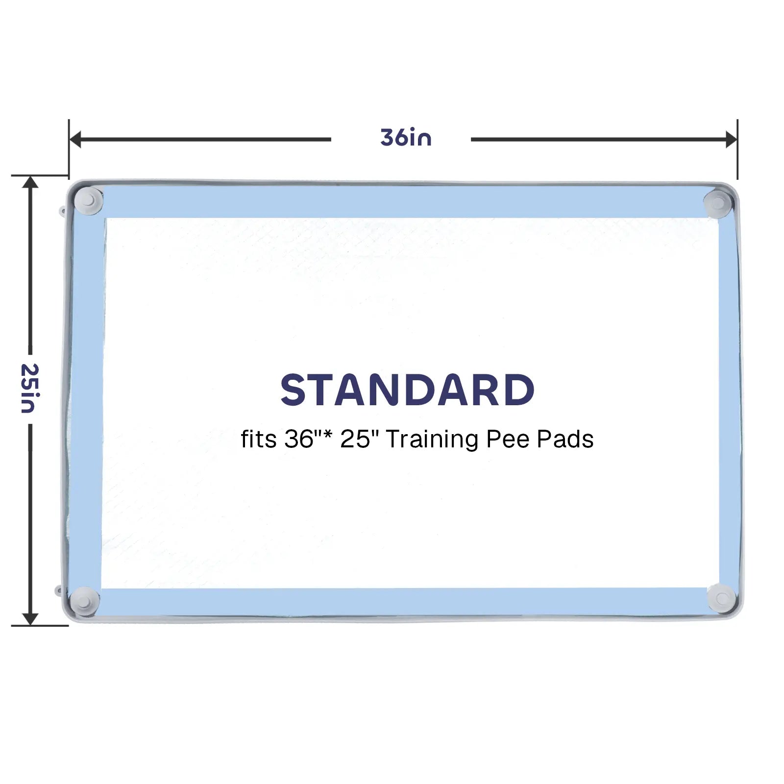 Silicone Dog Pee Pad Holder for 24" x 24" Training Pads - Leak-Proof, Non-Slip Design with Secure Fasteners, Portable and Easy to Clean