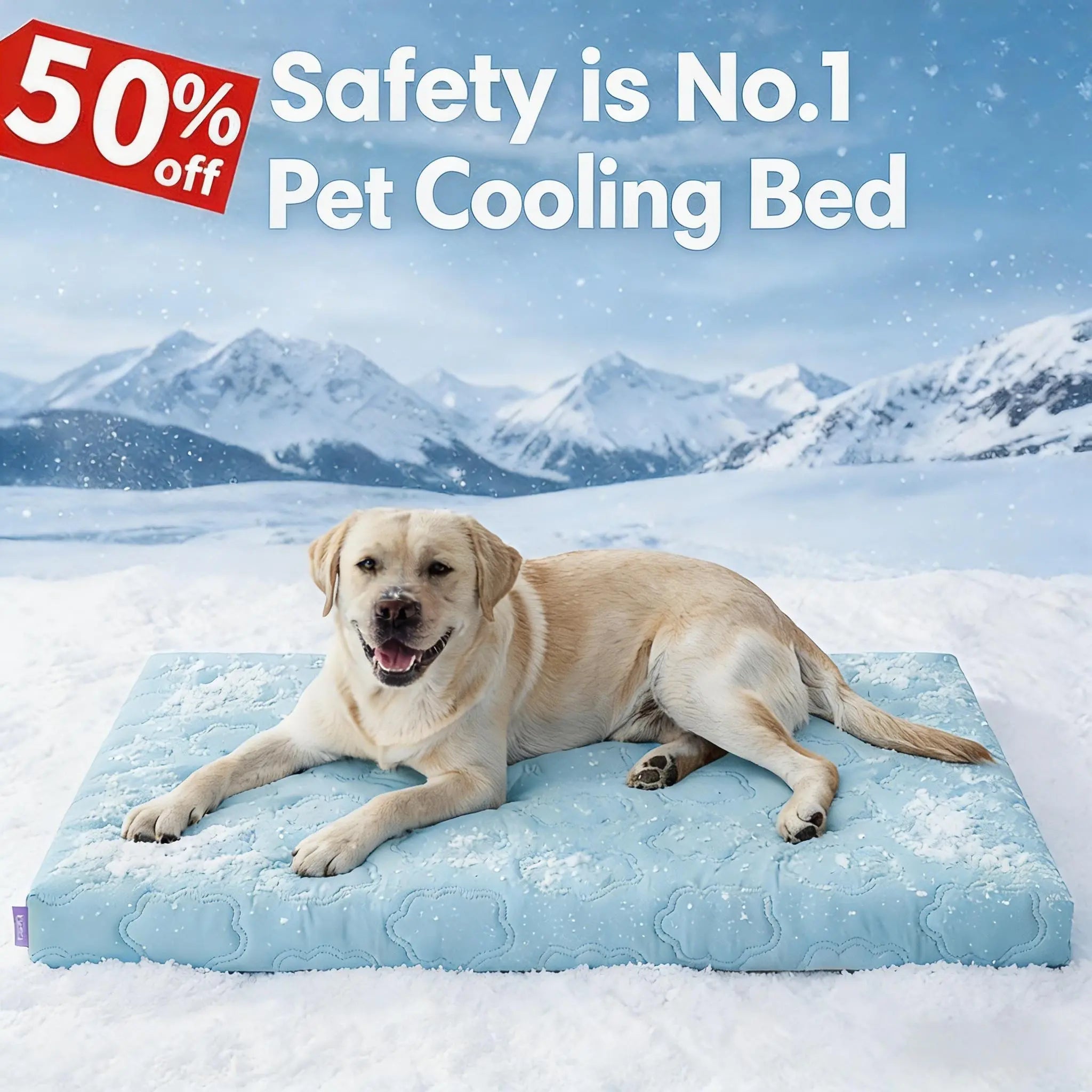 Lesure Orthopedic Cooling Mat for Extra Large Dogs – Q-Max>0.5 Cooling Technology with Washable Cover and Non-Slip Egg Crate Foam Design