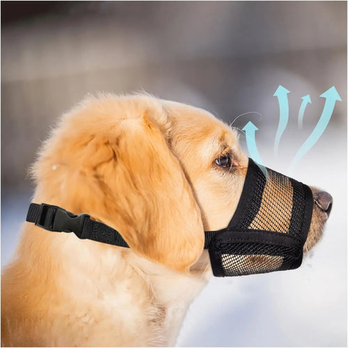 Adjustable Air Mesh Dog Muzzle for Various Breeds | Prevents Biting, Scavenging, Licking, and Chewing